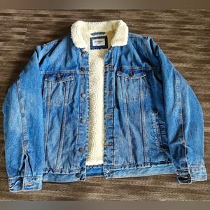 Sherpa lined jean jacket like new xl mens
